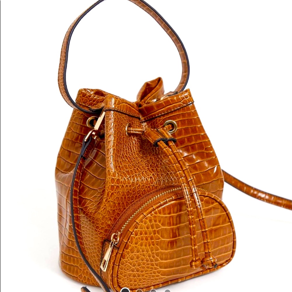 ASOS Design Mini Croc Bucket Bag